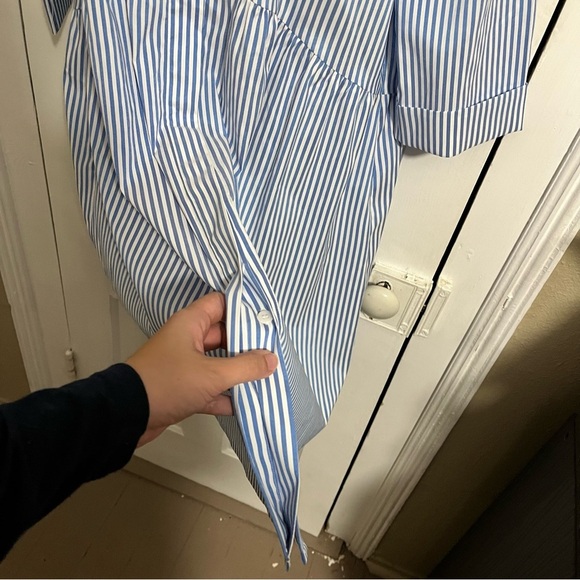 Tuckernuck Blue White Stripe Royal Shirt Dress Medium G2 - Picture 4 of 9